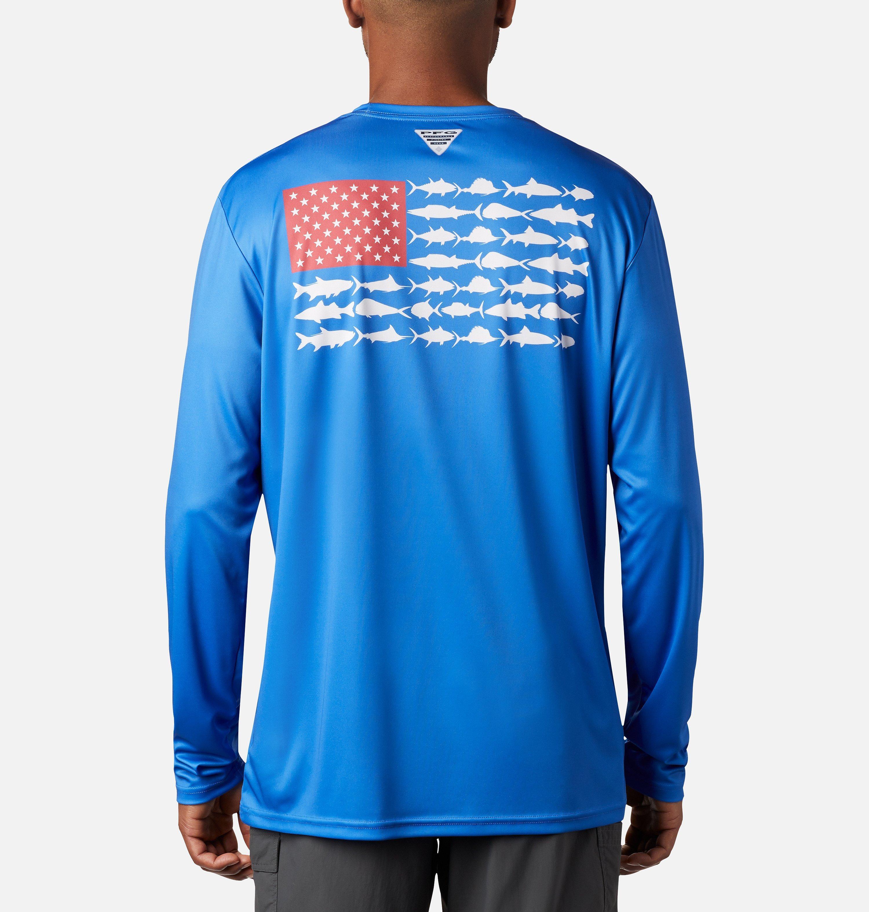 Men's PFG Terminal Tackle Fish Flag Long Sleeve Shirt - Tall 1