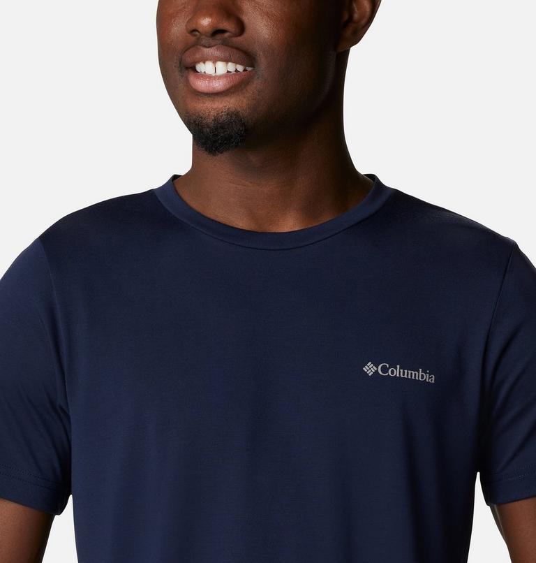 Men's Maxtrail Technical Logo Tee, Color: Collegiate Navy Stacked Dimension, image 4