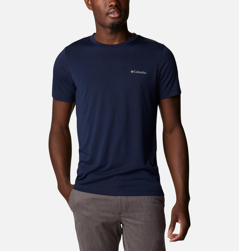 Men's Maxtrail Technical Logo Tee, Color: Collegiate Navy Stacked Dimension, image 1