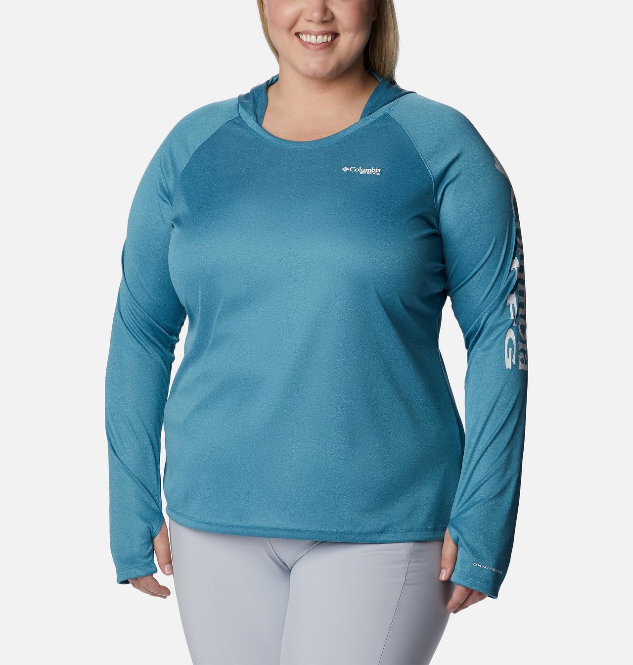 Women's PFG Tidal Tee™ Heather Hoodie - Plus Size 1