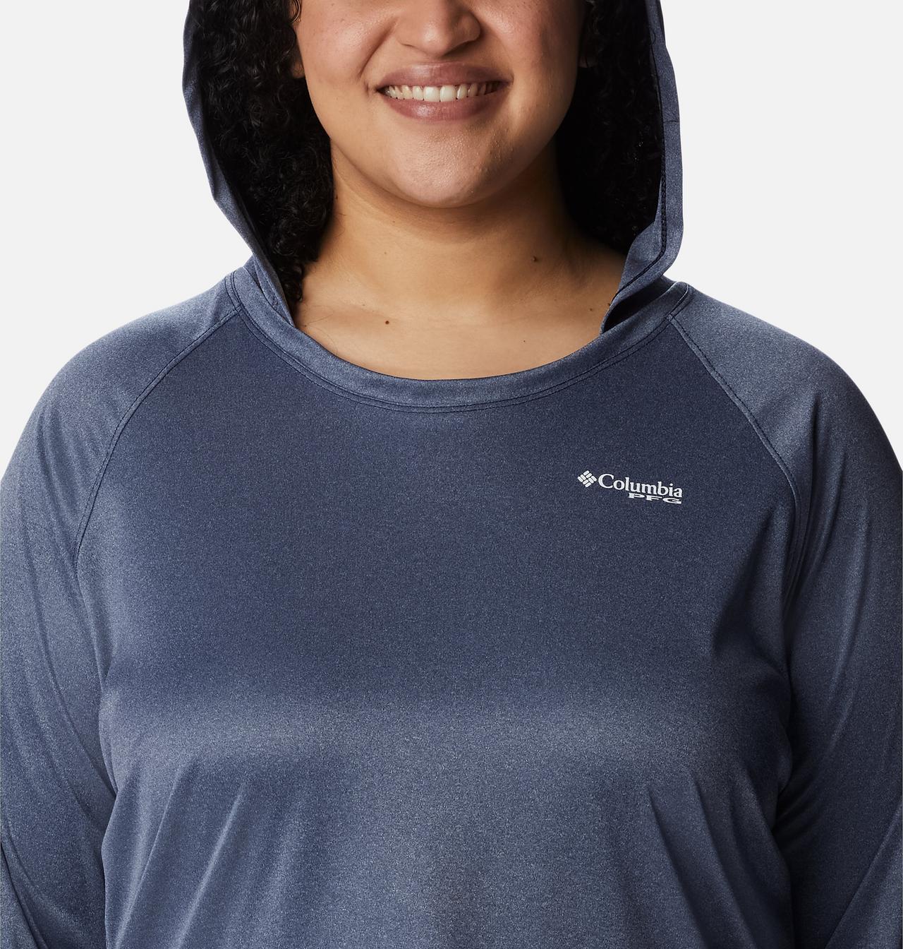 Women's PFG Tidal Tee™ Heather Hoodie - Plus Size 4