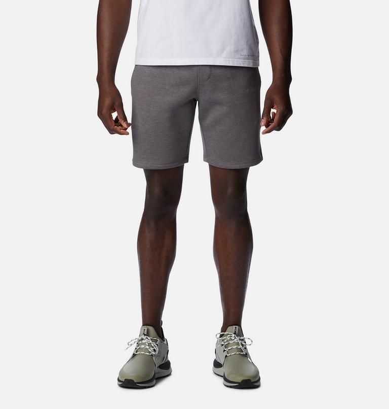 Men's Columbia Logo Fleece Shorts, Color: City Grey Heather, image 1
