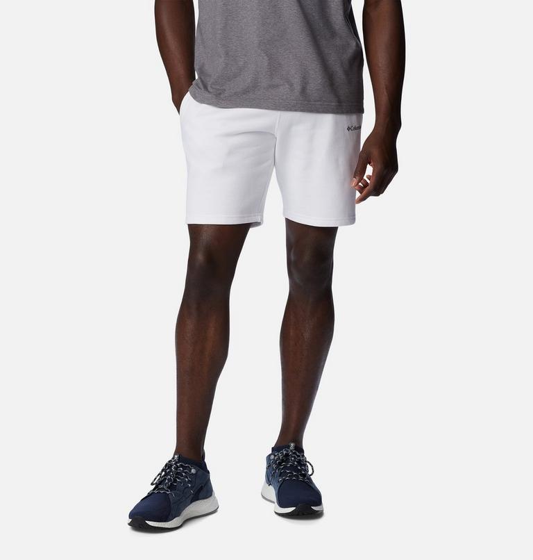 M Columbia Logo Fleece Short | 101 | L, Color: White, image 1
