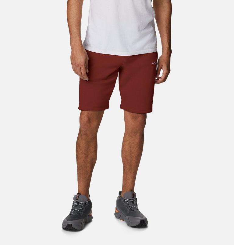 Men's Columbia Logo Fleece Shorts, Color: Auburn, image 1