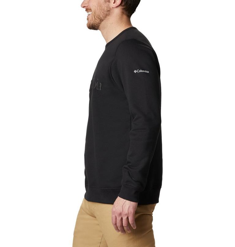 Men's Columbia Logo Fleece Crew, Color: Black Puff Logo, image 3