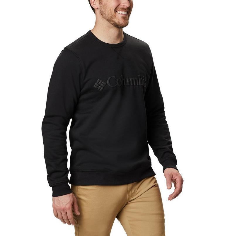 Men's Columbia Logo Fleece Crew, Color: Black Puff Logo, image 5
