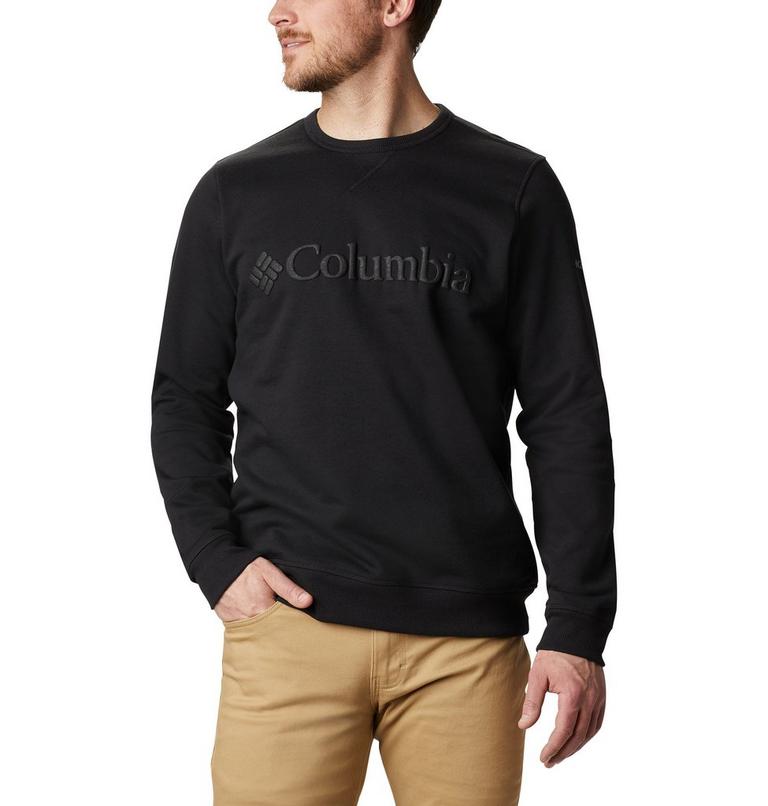 Men's Columbia Logo Fleece Crew, Color: Black Puff Logo, image 1