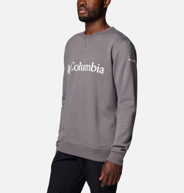 Men's Columbia Logo Fleece Crew, Color: City Grey Heather, CSC Branded Logo, image 3