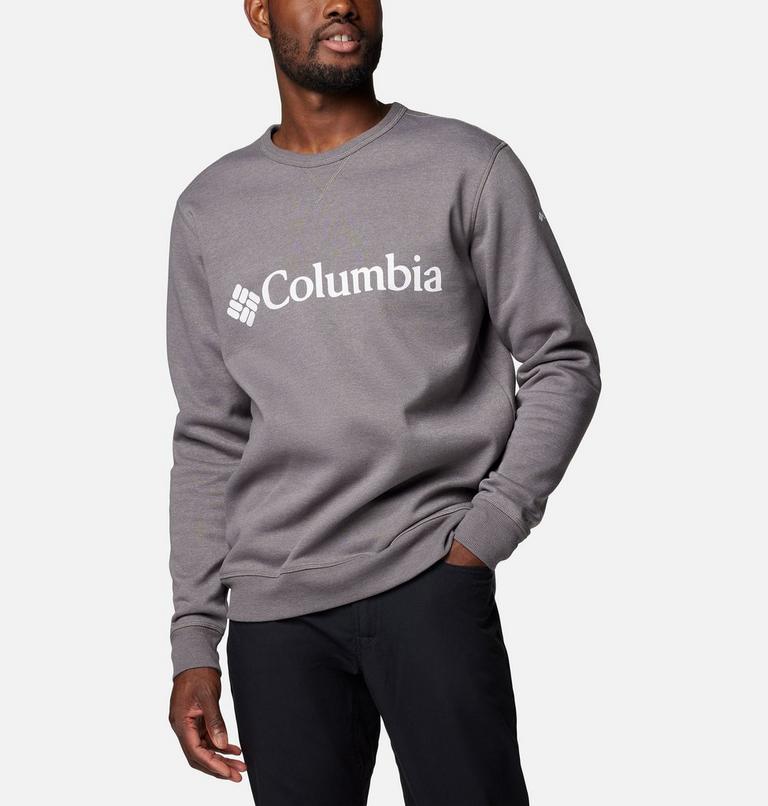 Men's Columbia Logo Fleece Crew, Color: City Grey Heather, CSC Branded Logo, image 5