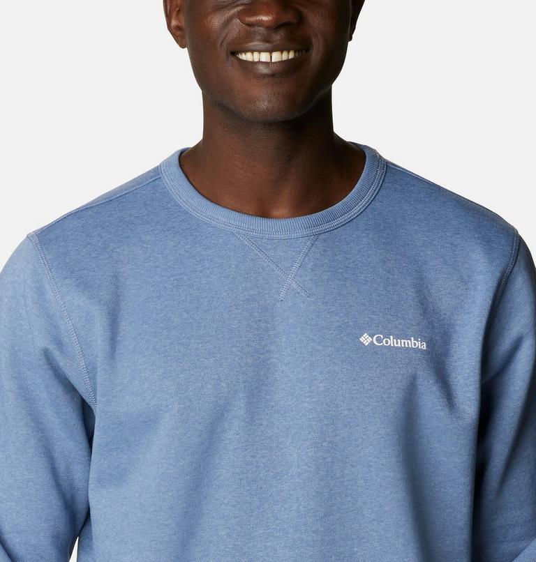 M Columbia Logo Fleece Crew | 449 | S, Color: Bluestone Heather Block Print, image 4