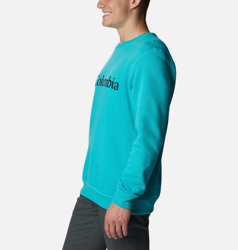 M Columbia Logo Fleece Crew | 454 | S, Color: Bright Aqua, CSC Branded Logo, image 3