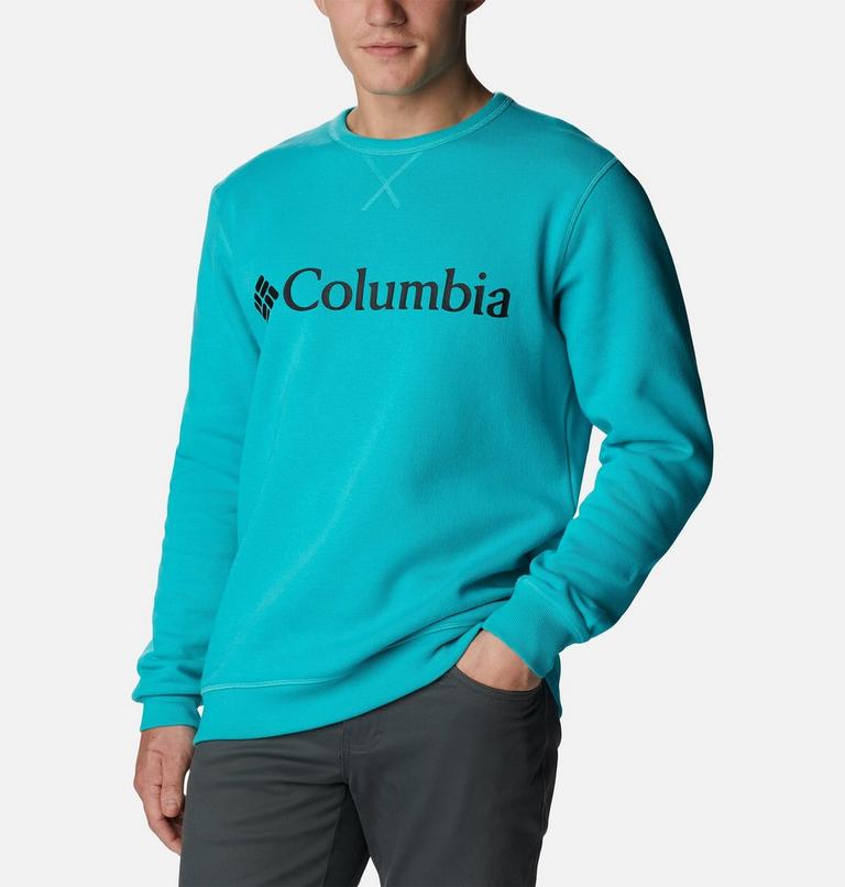 M Columbia Logo Fleece Crew | 454 | S, Color: Bright Aqua, CSC Branded Logo, image 5