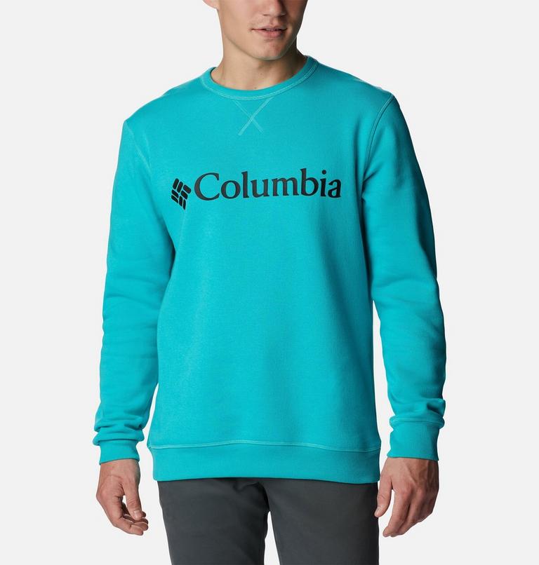 M Columbia Logo Fleece Crew | 454 | S, Color: Bright Aqua, CSC Branded Logo, image 1
