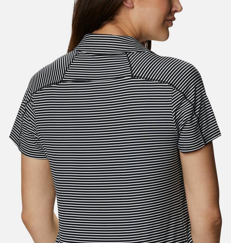 Women's Firwood Camp II Polo, Color: Black, White Stripe, image 5