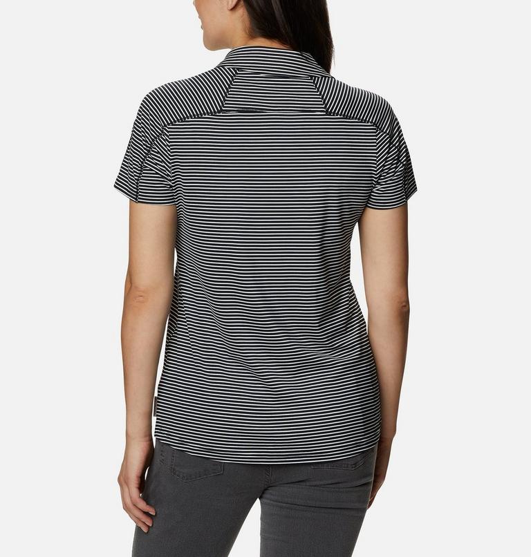 Women's Firwood Camp II Polo, Color: Black, White Stripe, image 2