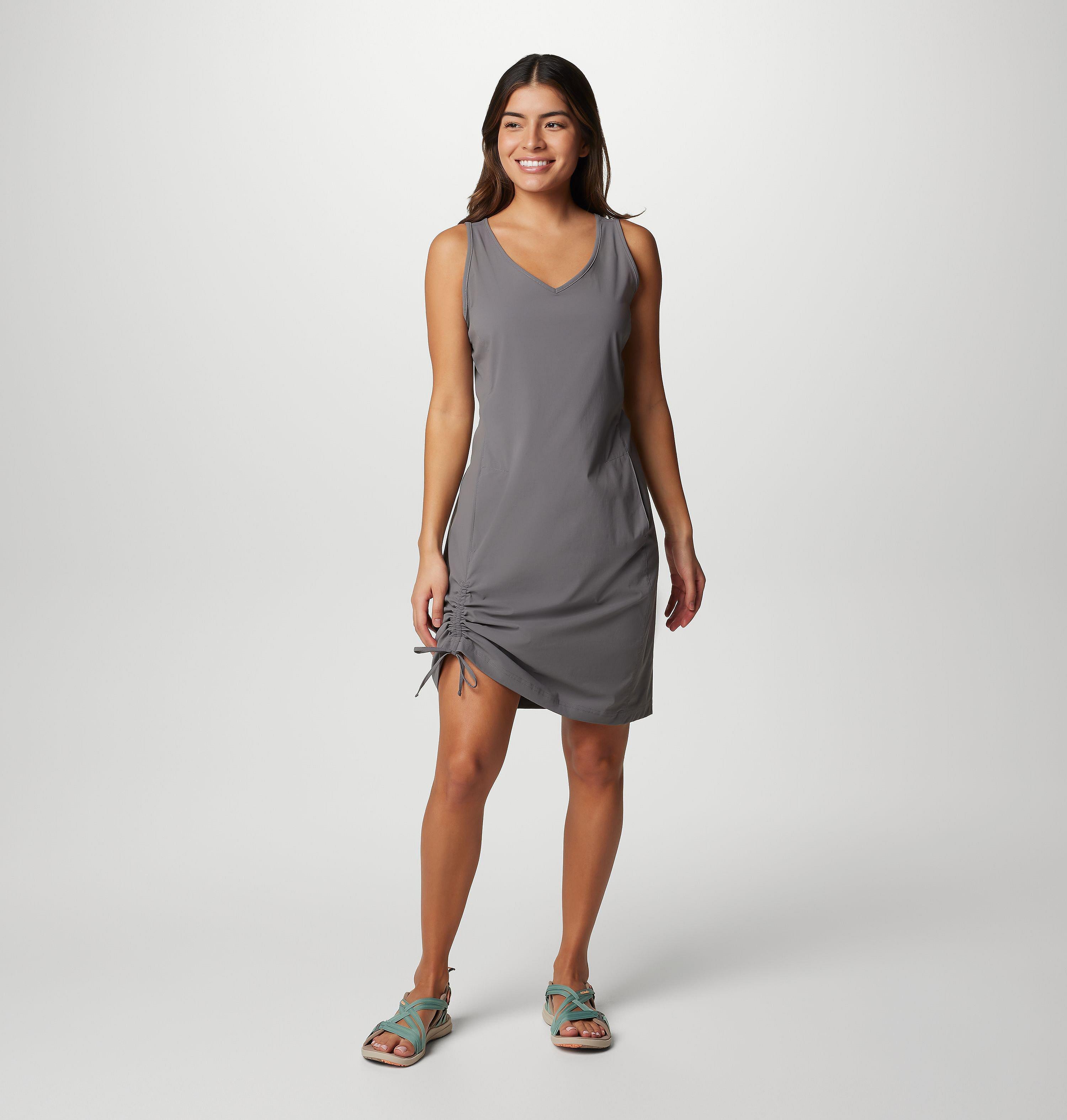 columbia anytime casual iii dress Columbia Anytime Casual III Tank Dress Size XL Red Lightweight Quick Dry  Pockets