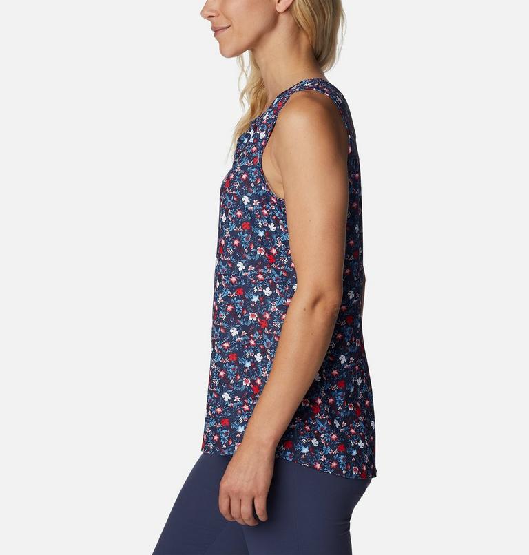 Women's Chill River Technical Tank, Color: Nocturnal, Mini Hibiscus, image 3