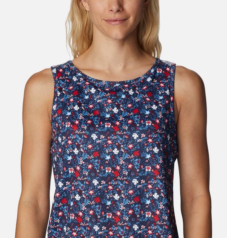 Women's Chill River Technical Tank, Color: Nocturnal, Mini Hibiscus, image 4