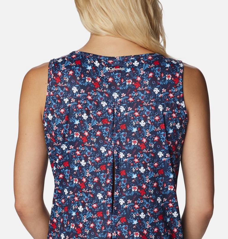 Women's Chill River Technical Tank, Color: Nocturnal, Mini Hibiscus, image 5