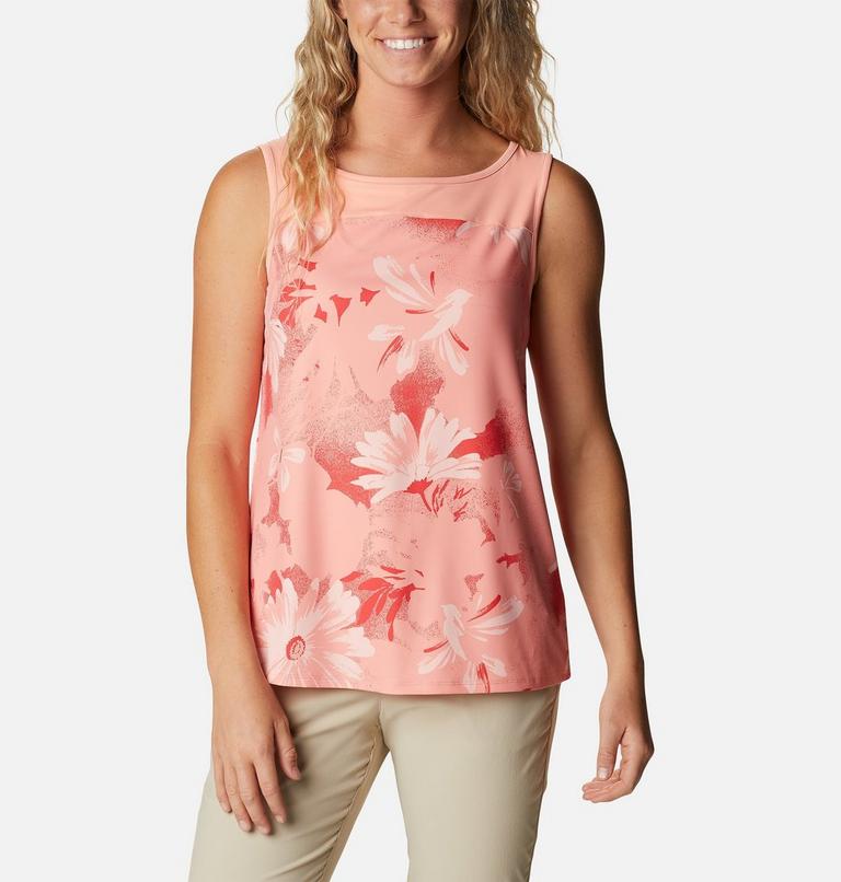 Women's Chill River Technical Tank, Color: Coral Reef Daisy Party, image 1