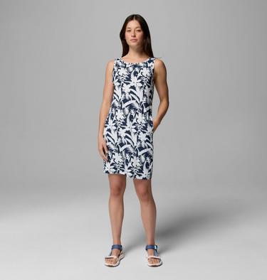 Women's Chill River Printed Dress, Color: Collegiate Navy, Bontaniflage, image 3