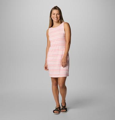 Women's Chill River Printed Dress, Color: Pink Sand Spaced Stripe, image 1