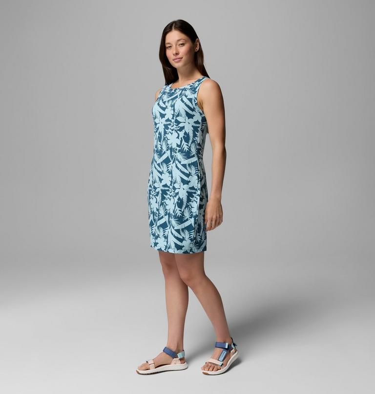 Women's Chill River Printed Dress, Color: Everblue, Botaniflage Tonal, image 4