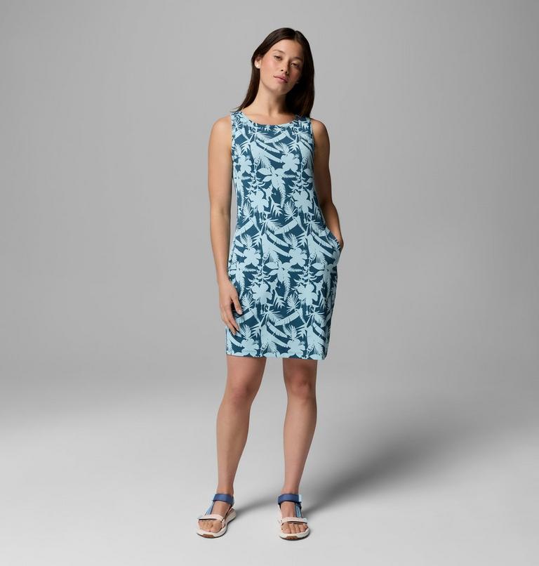Women's Chill River Printed Dress, Color: Everblue, Botaniflage Tonal, image 2