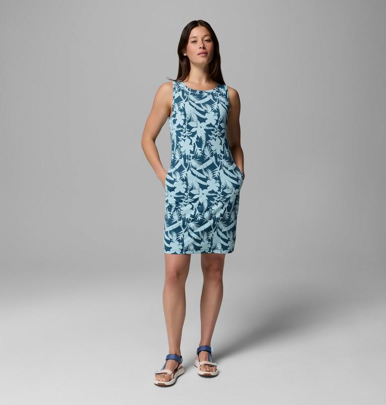 Women's Chill River Printed Dress, Color: Everblue, Botaniflage Tonal, image 7