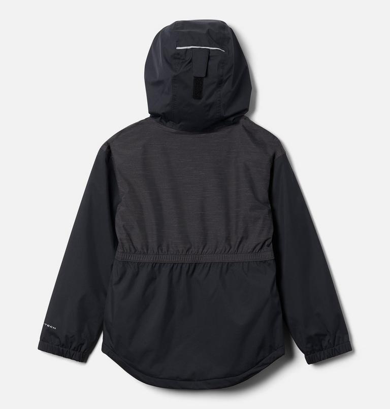 Girls' Rainy Trails Waterproof Hiking Jacket, Color: Black, image 2