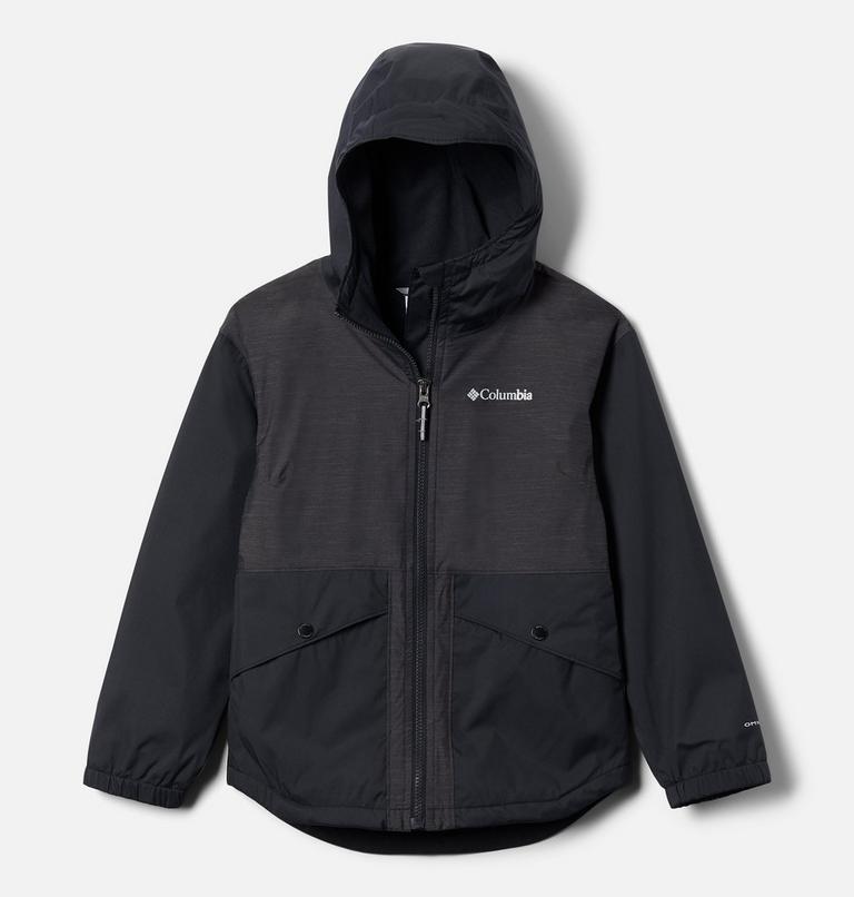 Girls' Rainy Trails Waterproof Hiking Jacket, Color: Black, image 1