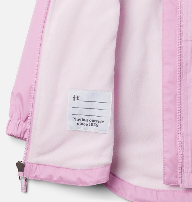 Toddlers' Rainy Trails Fleece Lined Waterproof Jacket - Girl, Color: Cosmos, Pink Dawn, image 3