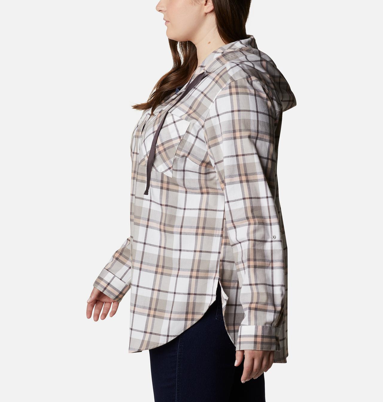 Women's Anytime™ Stretch Hooded Long Sleeve Shirt - Plus Size 3