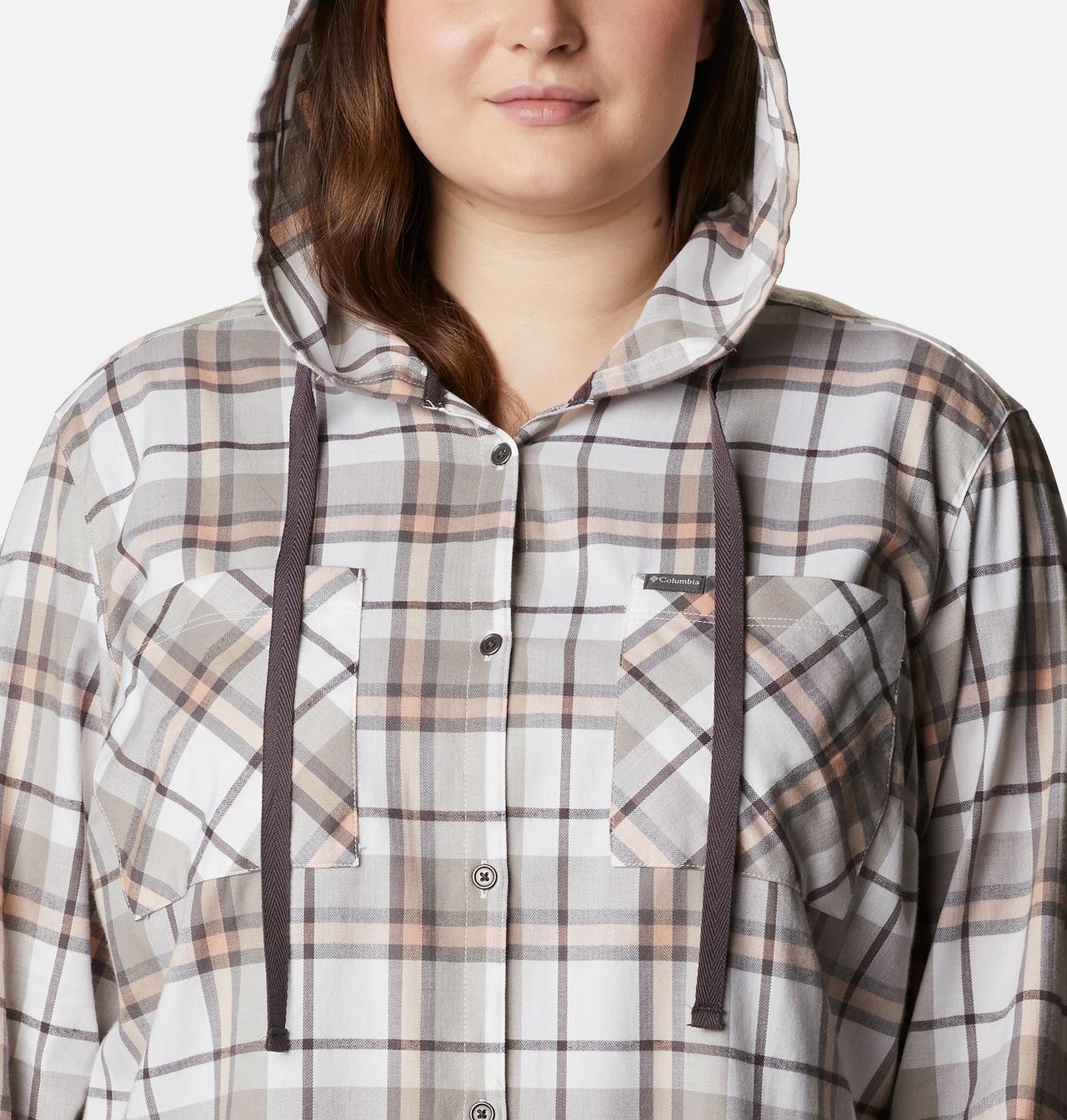 Women's Anytime™ Stretch Hooded Long Sleeve Shirt - Plus Size 4