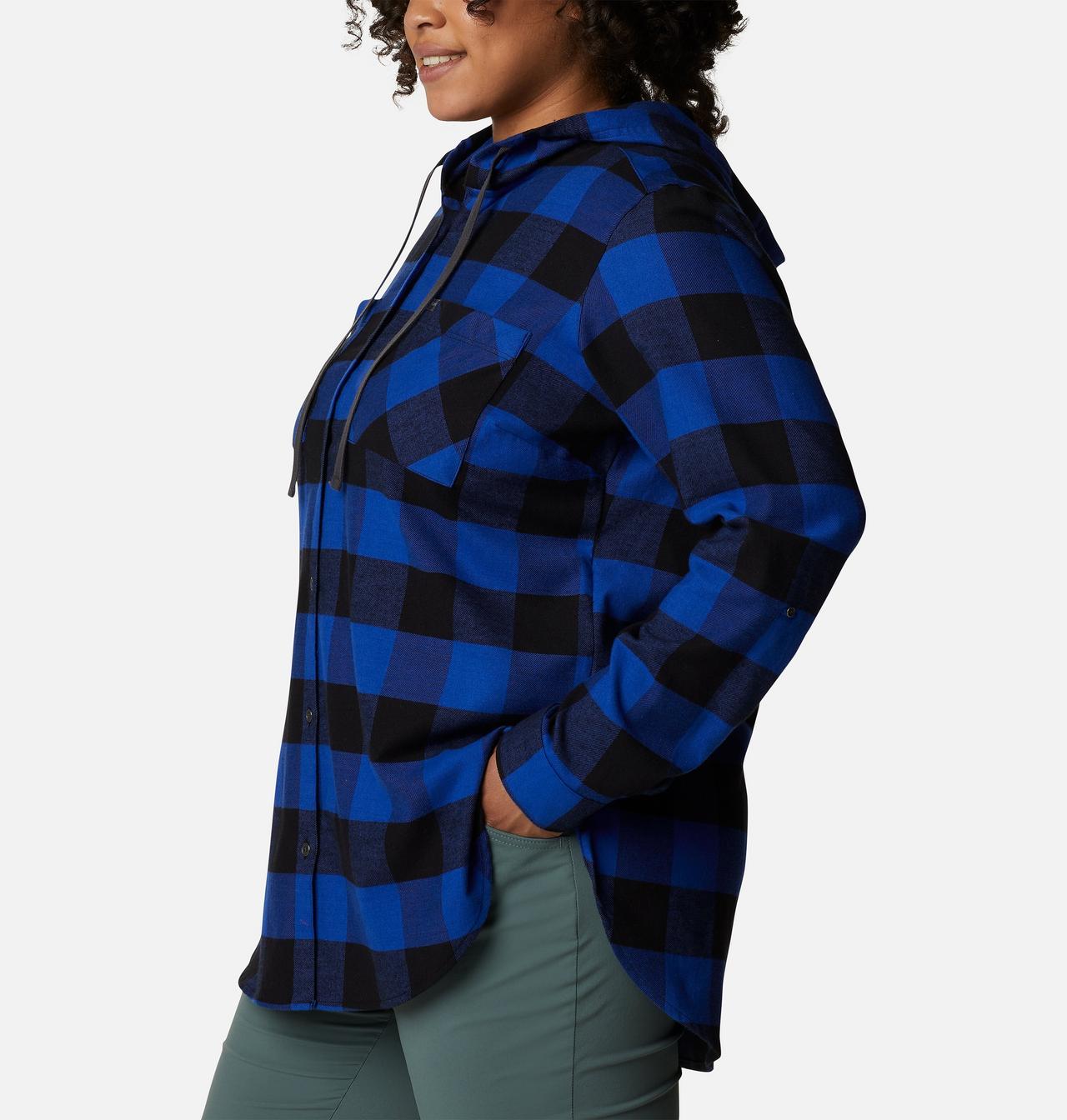 Women's Anytime™ Stretch Hooded Long Sleeve Shirt - Plus Size 3