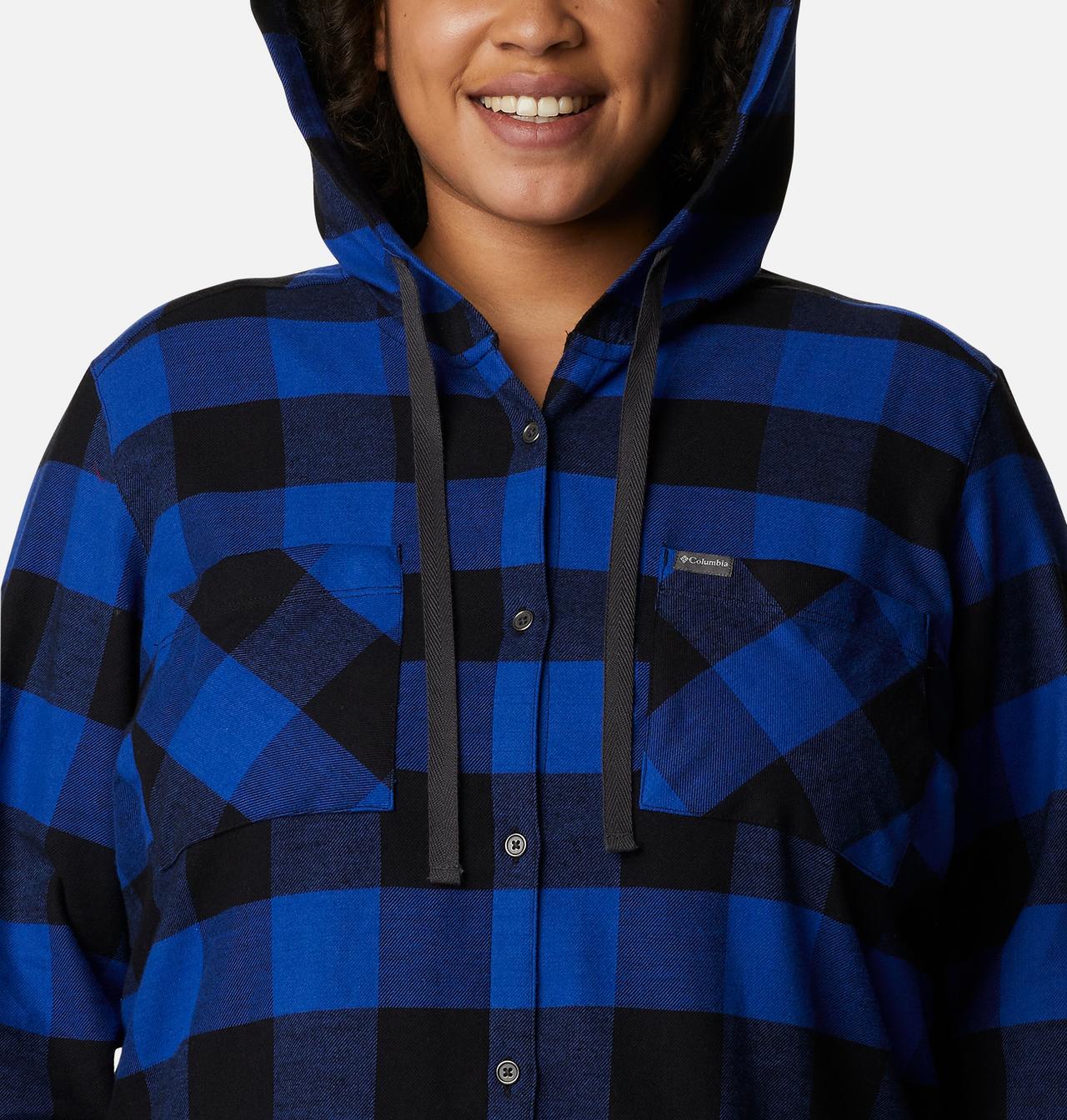 Women's Anytime™ Stretch Hooded Long Sleeve Shirt - Plus Size 4