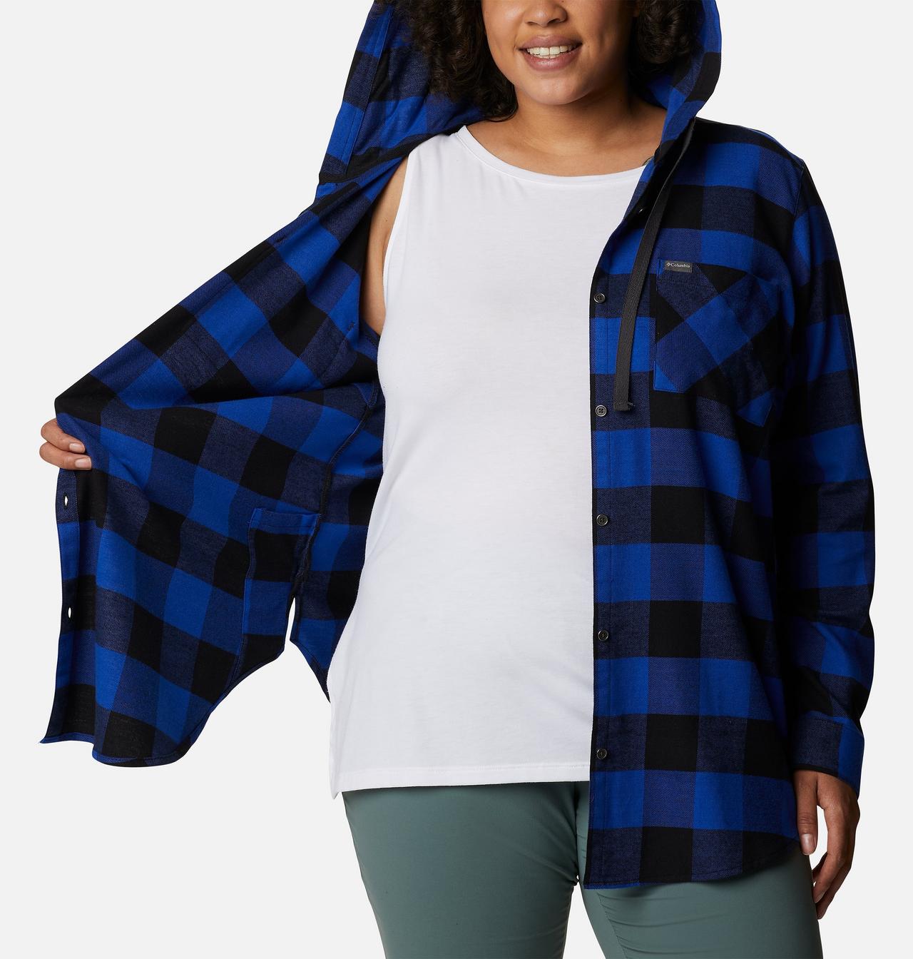 Women's Anytime™ Stretch Hooded Long Sleeve Shirt - Plus Size 5