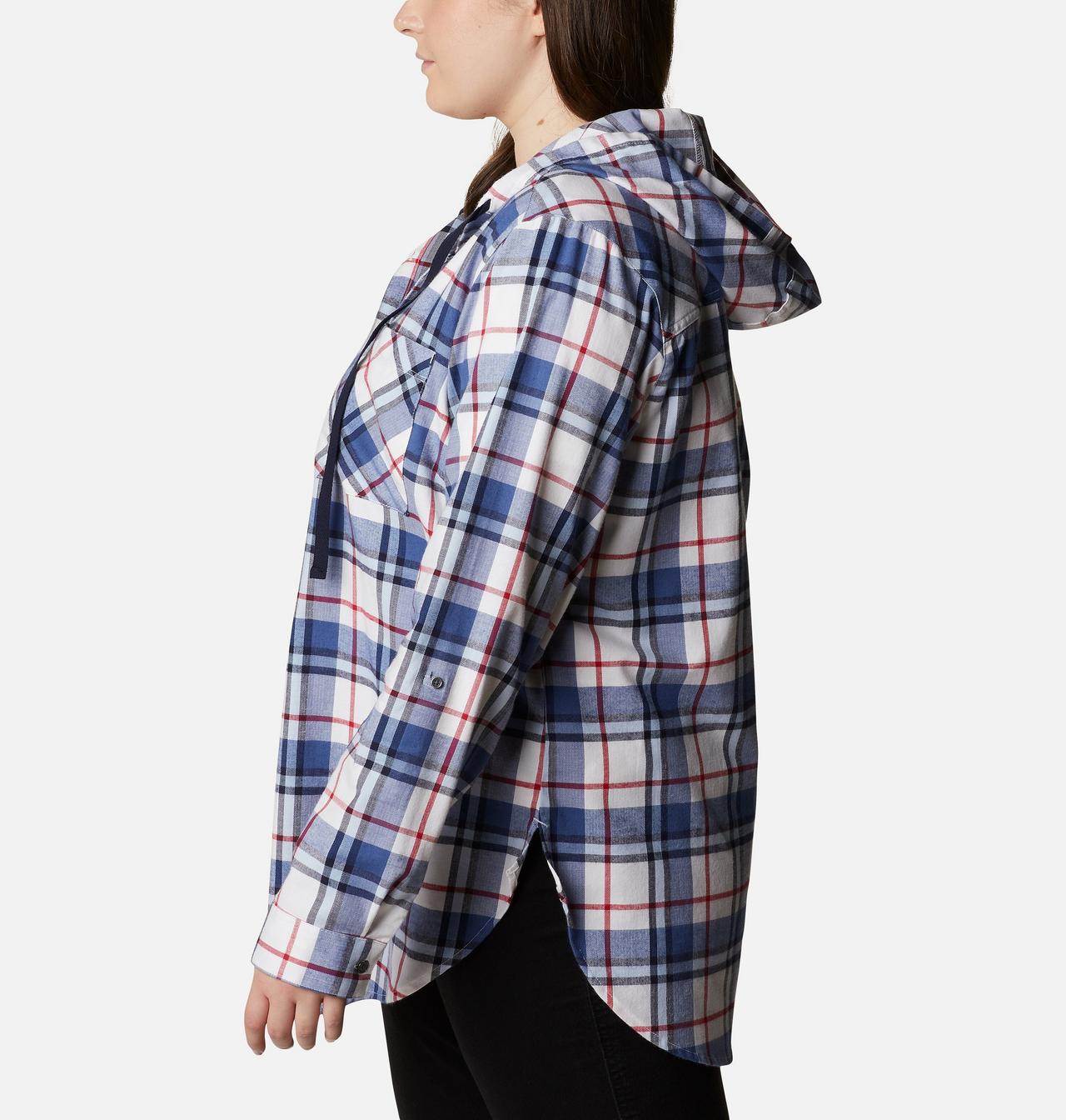 Women's Anytime™ Stretch Hooded Long Sleeve Shirt - Plus Size 3