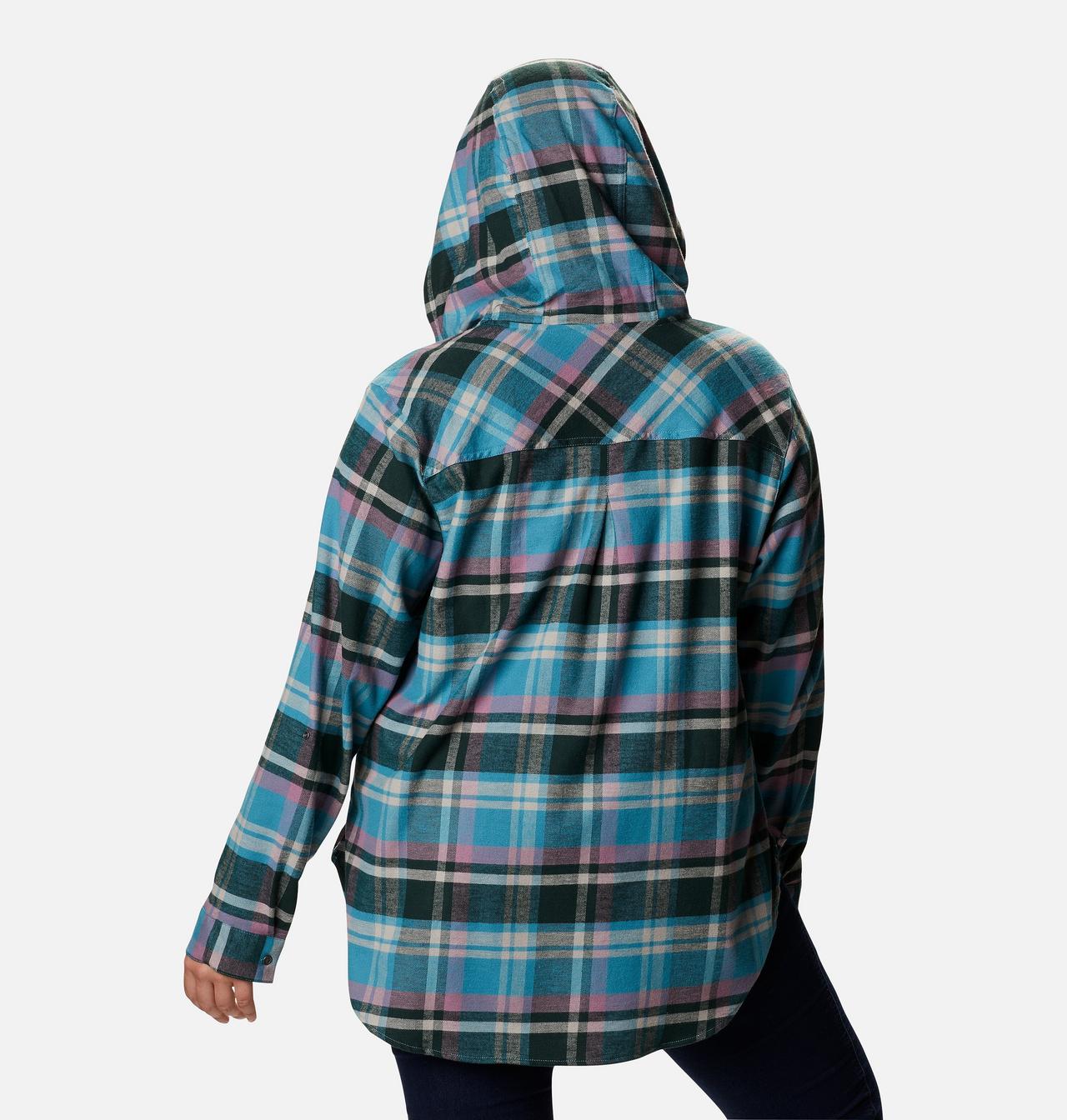 Women's Anytime™ Stretch Hooded Long Sleeve Shirt - Plus Size 2