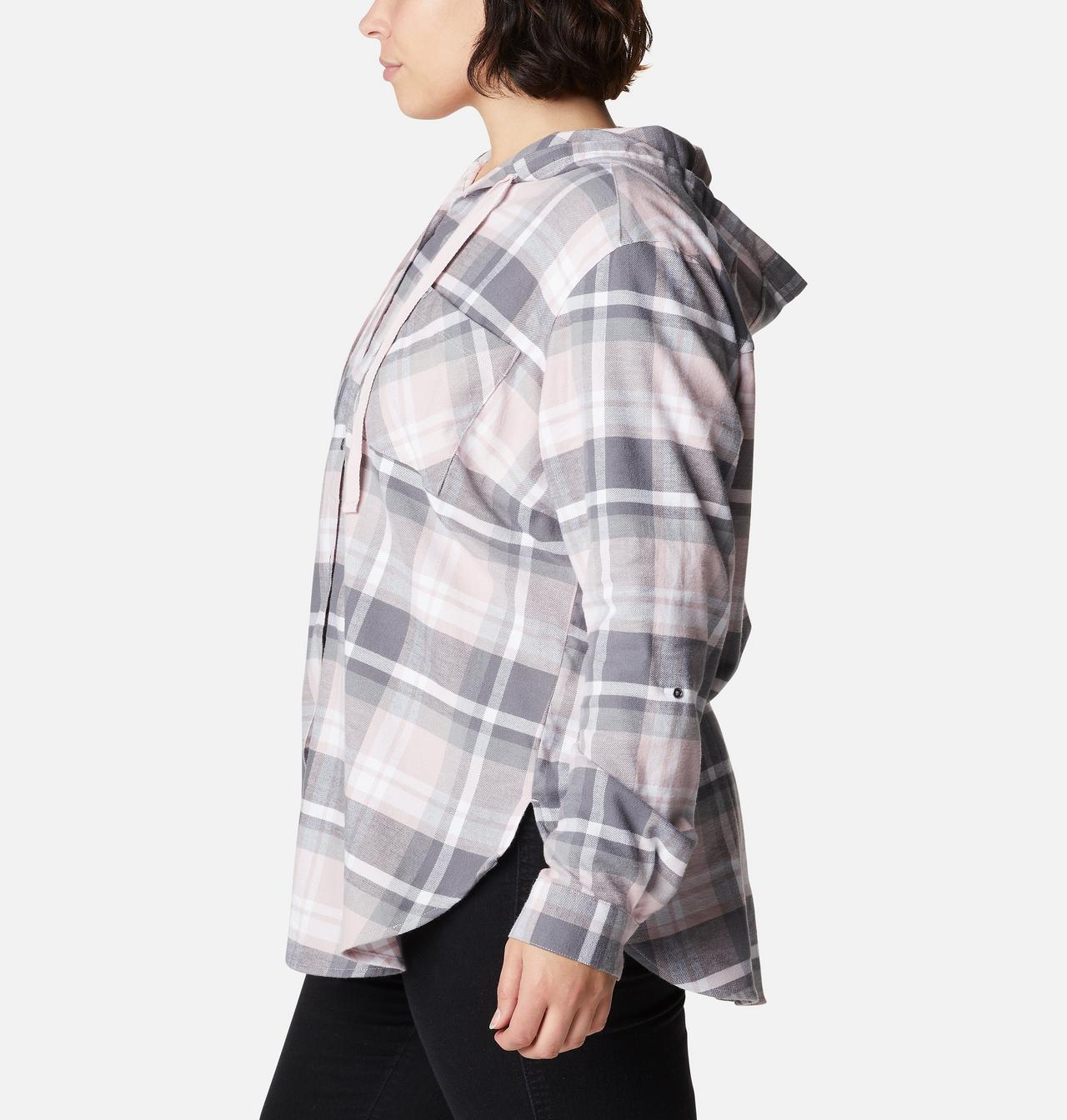 Women's Anytime™ Stretch Hooded Long Sleeve Shirt - Plus Size 3