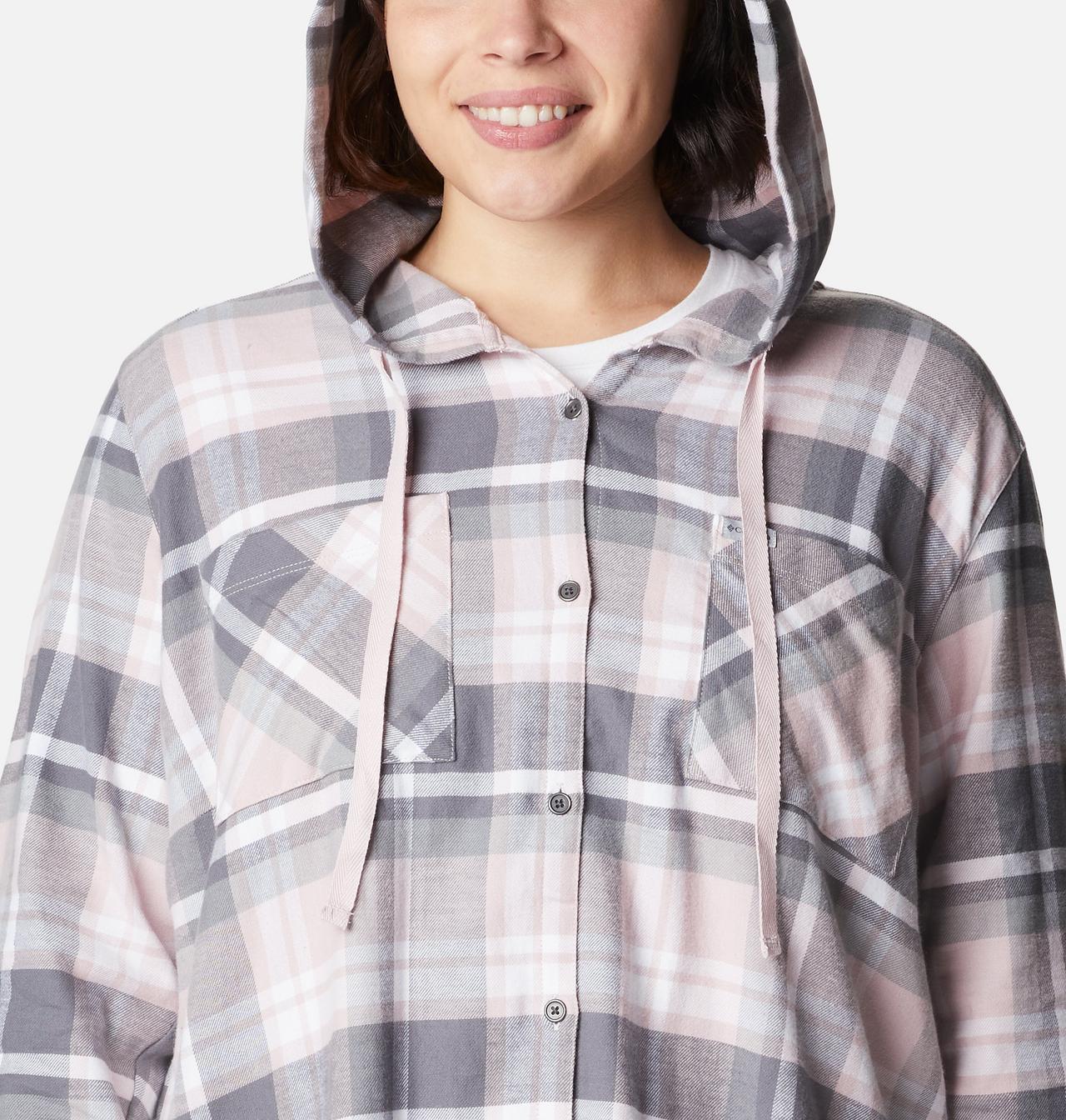 Women's Anytime™ Stretch Hooded Long Sleeve Shirt - Plus Size 4