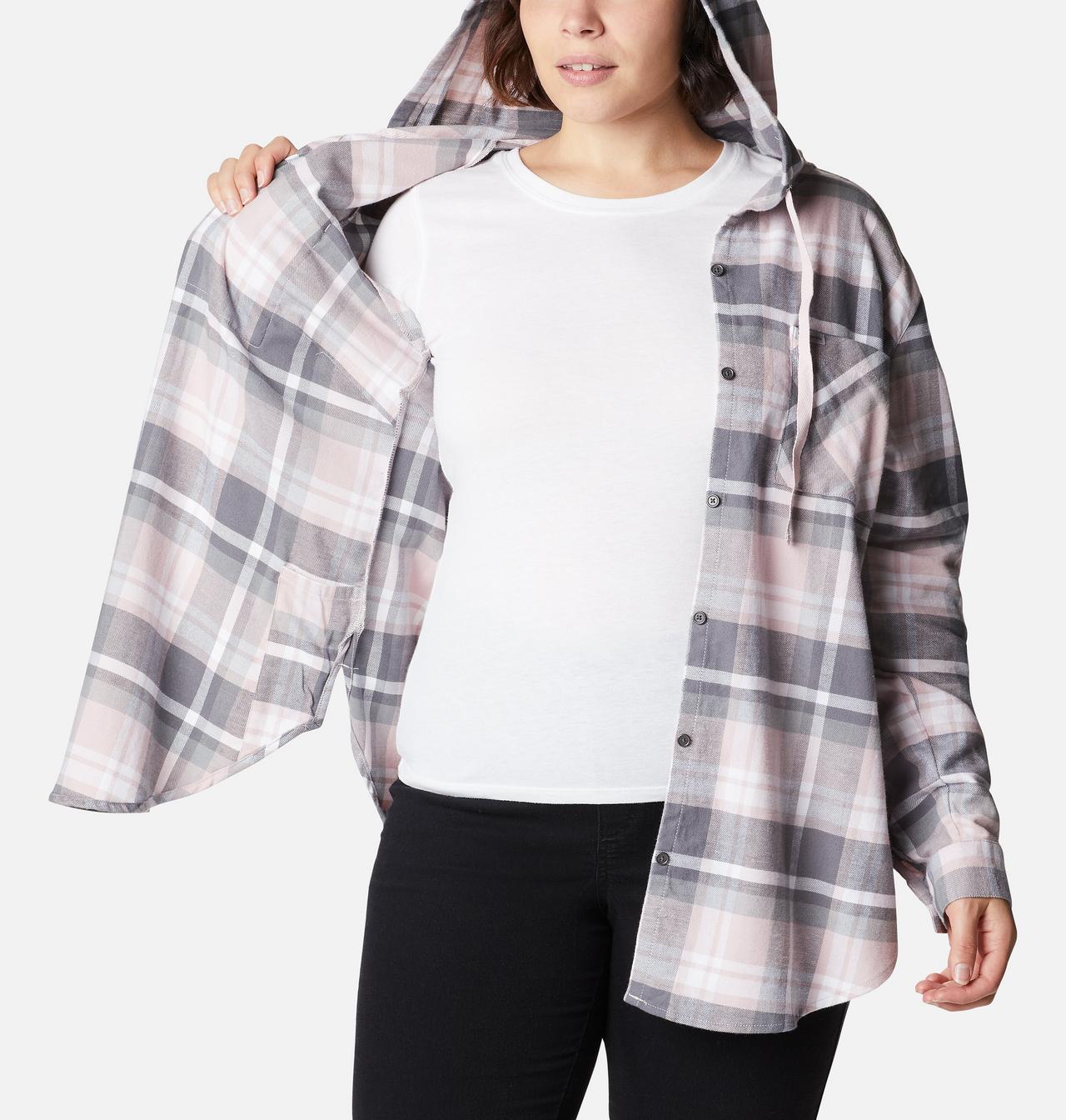 Women's Anytime™ Stretch Hooded Long Sleeve Shirt - Plus Size 5