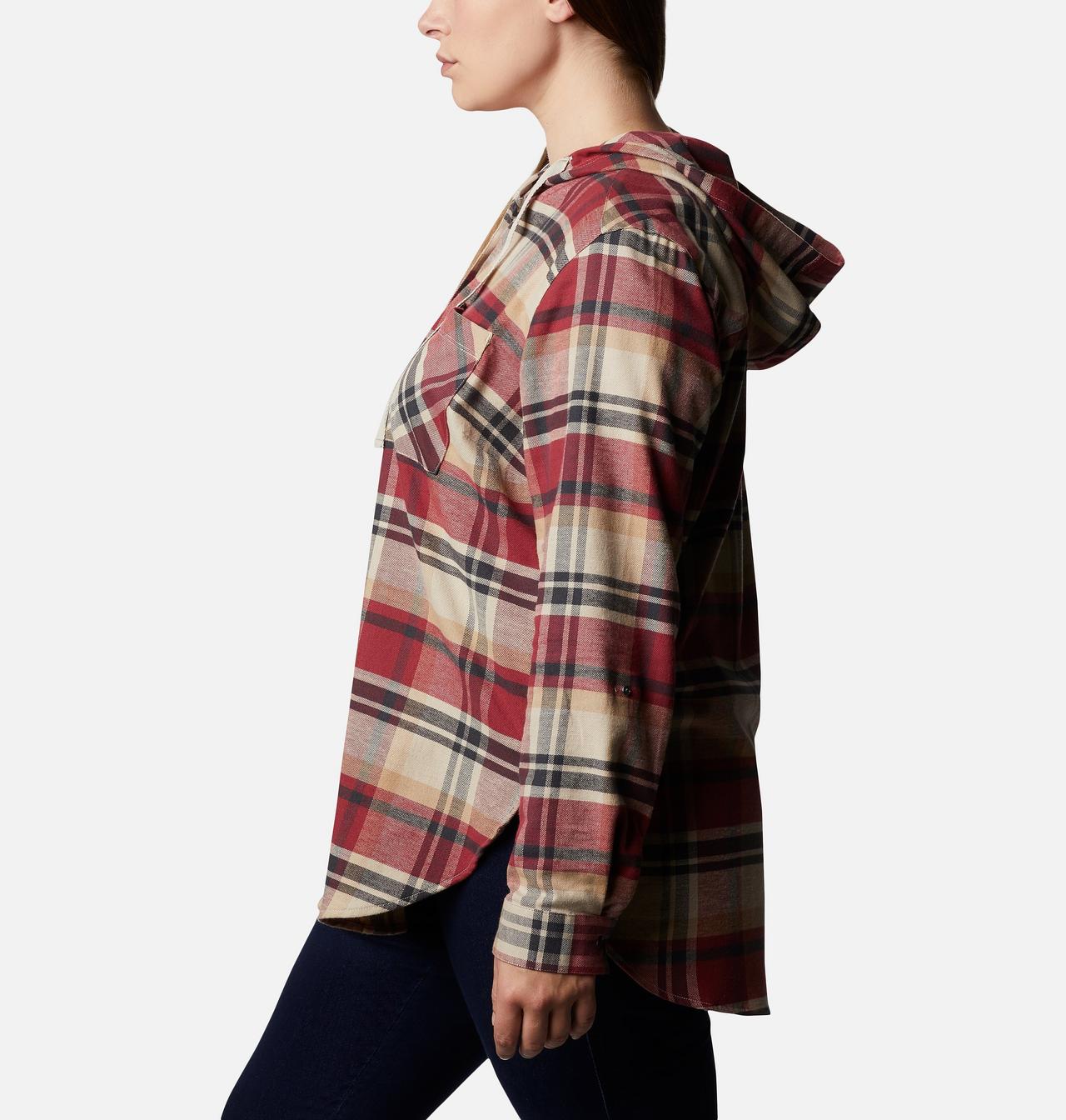 Women's Anytime™ Stretch Hooded Long Sleeve Shirt - Plus Size 3