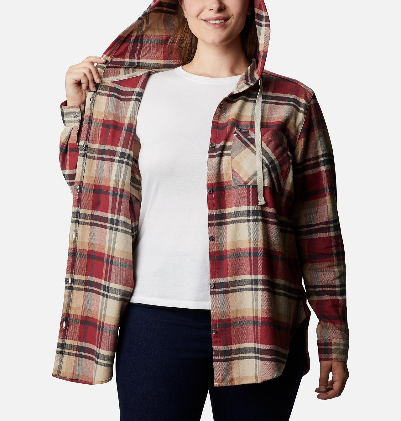 Women's Anytime™ Stretch Hooded Long Sleeve Shirt - Plus Size 5