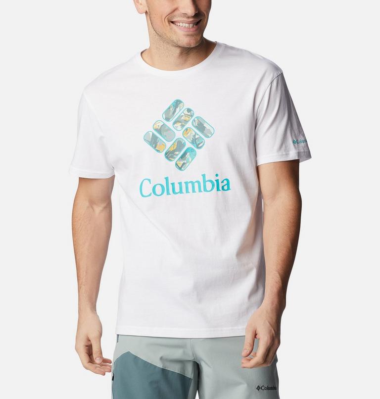 Men's Rapid Ridge Graphic T-Shirt, Color: White, CSC Stacked Floral Graphic, image 1