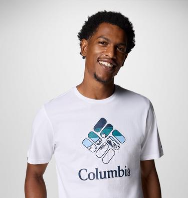 Men's Rapid Ridge Graphic Tee, Color: White, Heavenly Stacked Gem, image 8