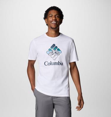 Men's Rapid Ridge Graphic T-Shirt, Color: White, Heavenly Stacked Gem, image 3