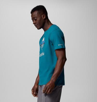 Men's Rapid Ridge Graphic Tee, Color: River Blue, Heavenly Stacked Gem, image 20