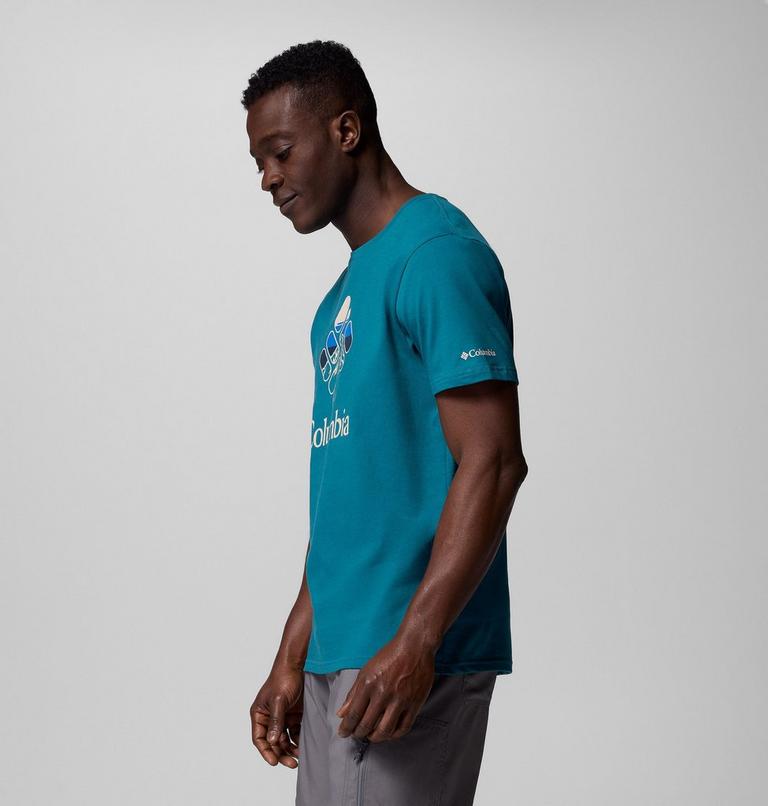 M Rapid Ridge Graphic Tee, Color: River Blue, Heavenly Stacked Gem, image 4