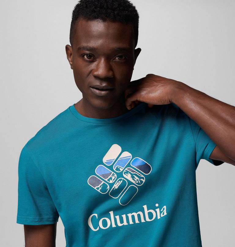M Rapid Ridge Graphic Tee, Color: River Blue, Heavenly Stacked Gem, image 5